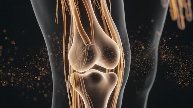 Human Knee Joint Anatomy, Sciatic Nerve Network, Sciatica Pain Illustration