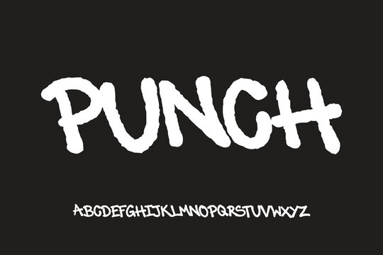 Punch Brutal Bold Brush Font. Expressive Hand-painted Alphabet. High Impact Typography for Music Poster, Urban Streetwear, Action Movie, and Logo Design