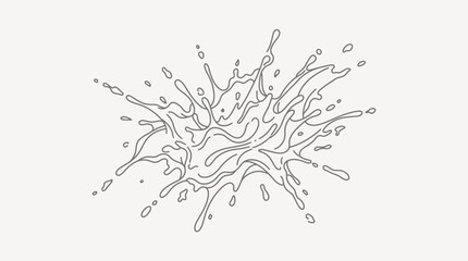 Naklejka premium Black and white hand drawn liquid water splash illustration.