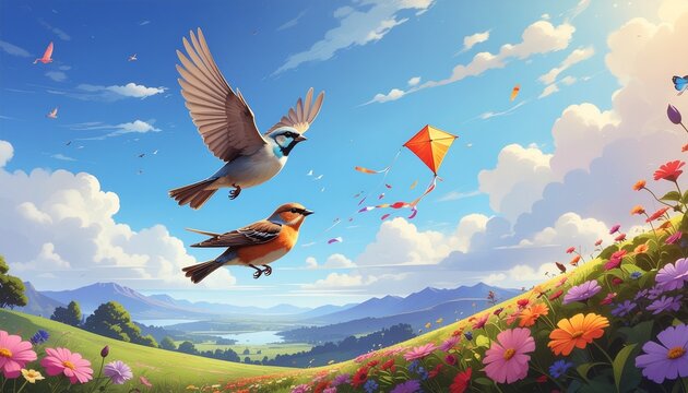 Bird vs Kite Living vs Non-Living Objects in Nature