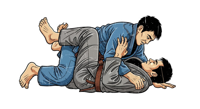 Martial Arts Grappling Technique Illustration