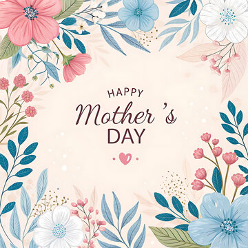 Happy mother's day floral illustration