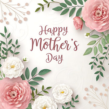 Happy mother's day floral greeting card design
