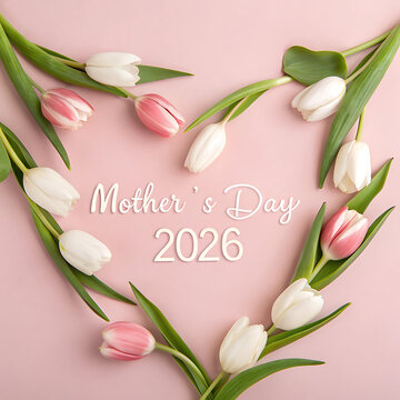 Mother's day floral design with pink flowers 2026