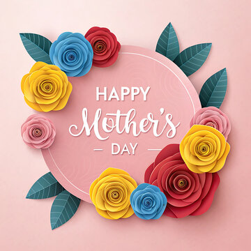 Happy mother's day floral card design