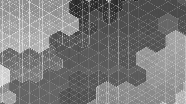 Gray Abstract Hexagonal Geometric Grid Background Animation