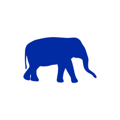 Fototapeta premium Elephant Icon Flat Minimal Pictogram Symbol Blue – Safari Animal Sign