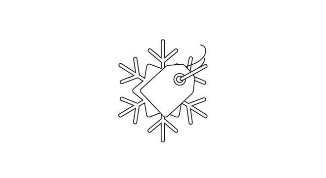 Winter Sale Tag on Snowflake Icon