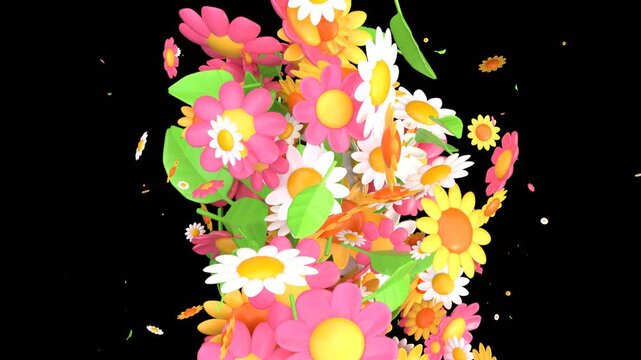 3D Flower Transition | Alpha Channel