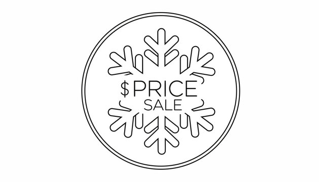 Winter Price Sale Snowflake Icon with Dollar Sign and Text