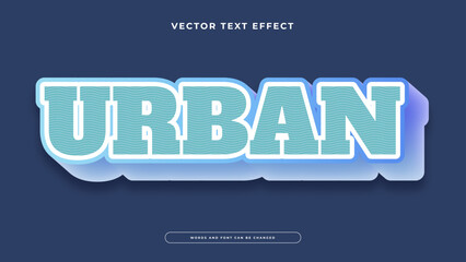 Obraz premium Modern urban text effect with teal wavy patterns and a soft blue 3D shadow against a dark blue background