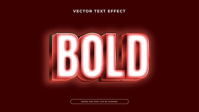 Red neon glowing 3d text effect with bold font style and premium dark background for night events