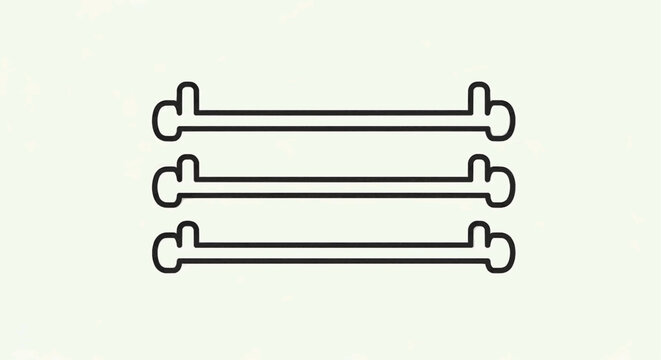 Three horizontal black lines with rounded ends are illustrated