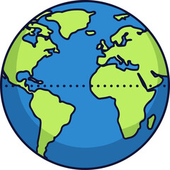 Obraz premium Globe Earth World Map Illustration.