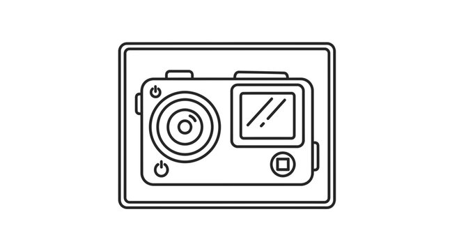 Action Camera Icon, Portable Digital Device for Recording Videos and Photos