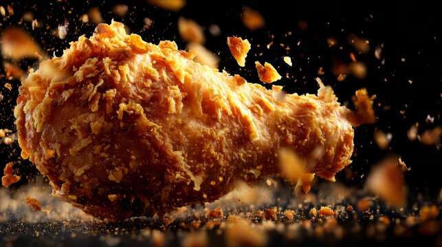 Crispy Fried Chicken Drumstick with Crumb Explosion
