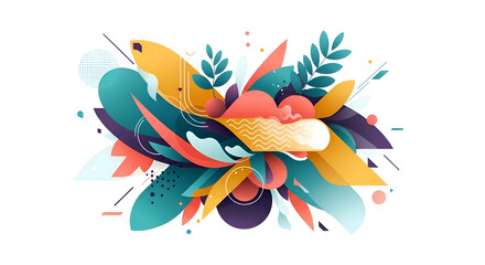 Fototapeta premium Vibrant abstract floral colorful illustration design.