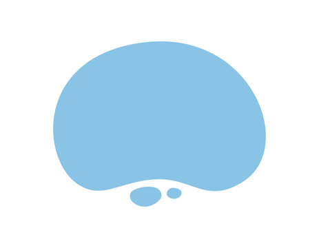 Blue amorphous organic flat shape forms the main subject with a soft and fluid abstract blob set. Solid color background creates a modern set as simple visual element.