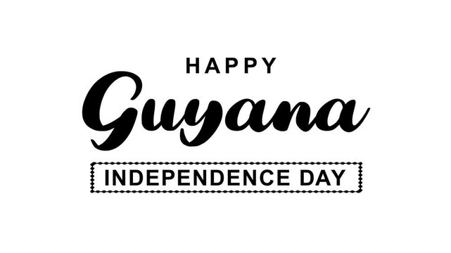 Happy guyana independence day text animation great for social media posts, websites, blogs, presentations, and print material. Festive guyana celebration concept.