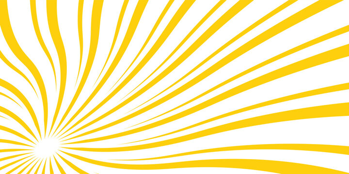 Yellow abstract background with light of sunburst. yellow starburst with halftone. sun ray retro background with flash
