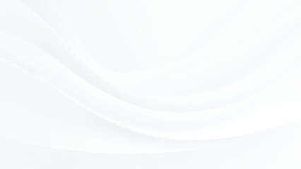 Naklejka premium White wavy abstract background with smooth curved lines and subtle gradient effect