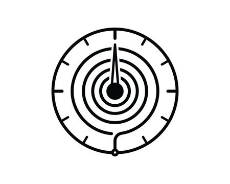 Bimetallic strip thermometer gauge icon for temperature measurement and industrial display