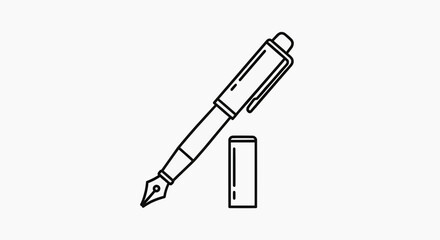 Fototapeta premium An illustration of a pen and cap on a desk in a office setting