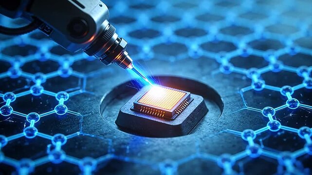 Precision mechanical arm processing silicon chip