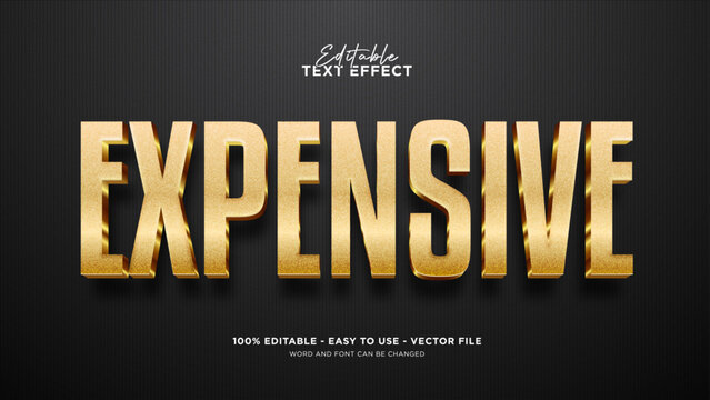 Editable luxury 3d text effect, expensive text style effect