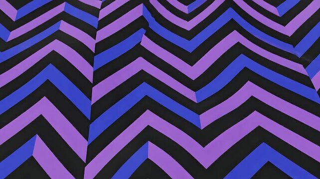 Abstract Zigzag Pattern in Purple Blue and Black Colors.
