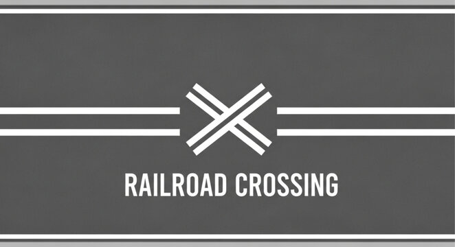 Railroad Crossing Sign with Double Lines.