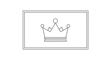 Fototapeta premium Minimalist Crown Icon on White Background - Royal Symbol of Power and Authority