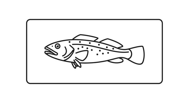 Line Art Illustration of a Speckled Trout Fish