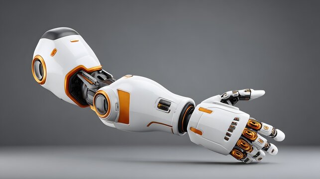 Futuristic robotic arm with advanced technology and articulated fingers