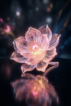 Glowing 3D Glass Flower for Mother's Day