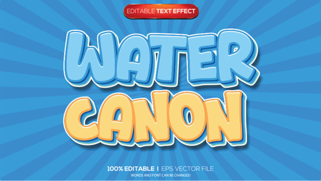 3d text effect water canon theme