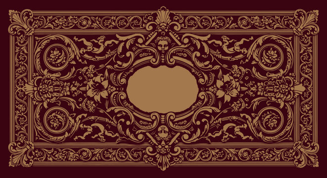 Intricate Brown Ornate Decorative Frame.