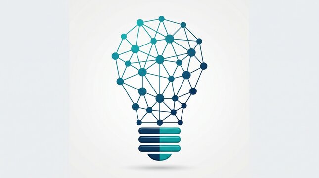 Innovation, idea, light bulb, network, connections, blue, creative concept