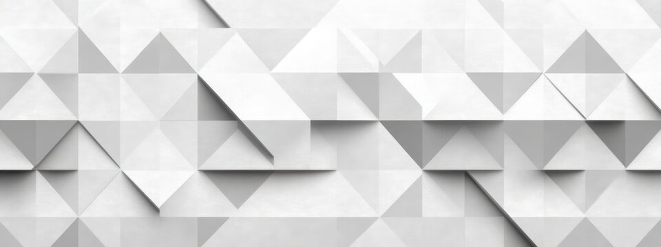 monochrome folded paper geometric pattern of triangles and parallelograms with soft shadows, layered minimalist modern texture evoking calm and structure