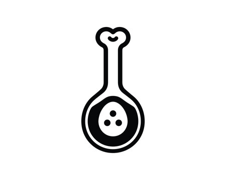 Vector outline icon of a flower pistil structure illustrating stigma, style, and ovules.