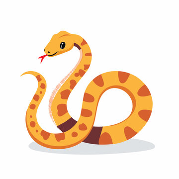 Cartoon Yellow Snake with Orange Spots