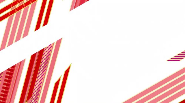 Abstract Red and Pink Diagonal Lines Moving on White Background
