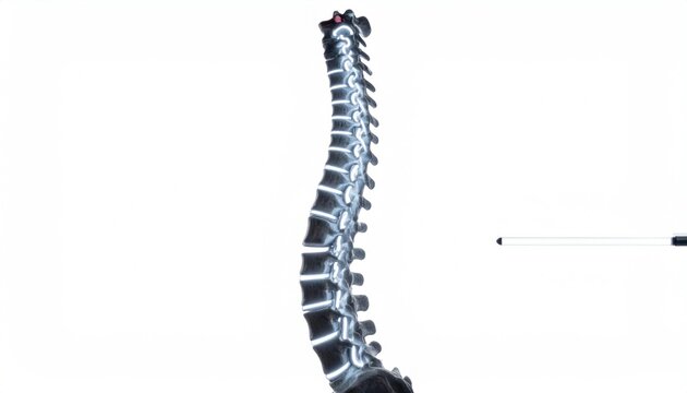 Human Spine Anatomy Detailed View.
