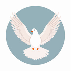 Obraz premium White dove with open wings