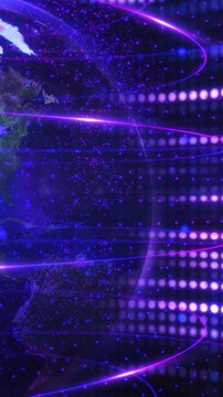 Planet Earth, enveloped in layers of modern technological environment