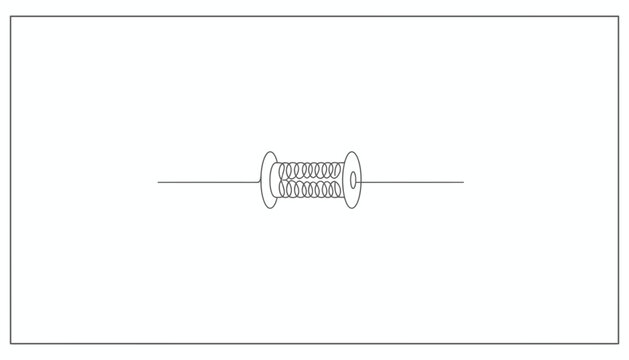 Simple spring mechanism with two discs on a white background