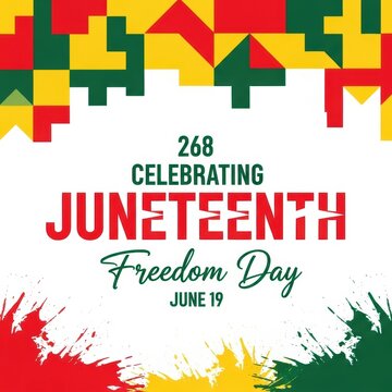 Celebrating juneteenth with vibrant colors and patriotic pride on freedom day, june 19 isolated on white background