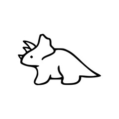 cute triceratops dinosaur illustration in minimalist line art style © Zen20