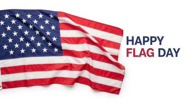 Celebrating flag day with the iconic american flag waving proudly in the wind isolated on white background