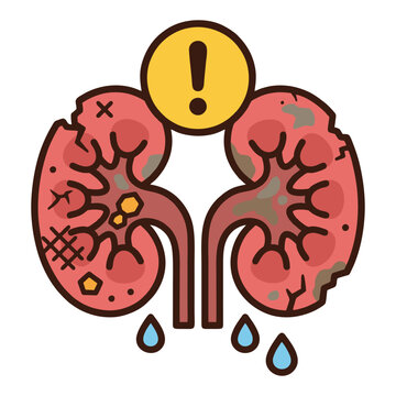 Chronic Kidney Disease and Renal Failure Warning Illustration